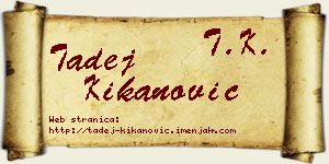 Tadej Kikanović vizit kartica